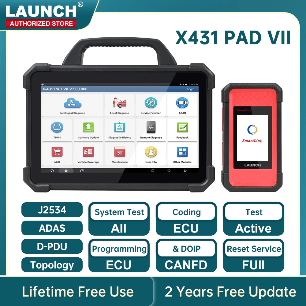 LAUNCH X431 PAD 7 VII PAD7 PADVII Car Diagnostic Tools J2534 Smartlink Automotive Scanner Auto Diagnost Online Programming OBD