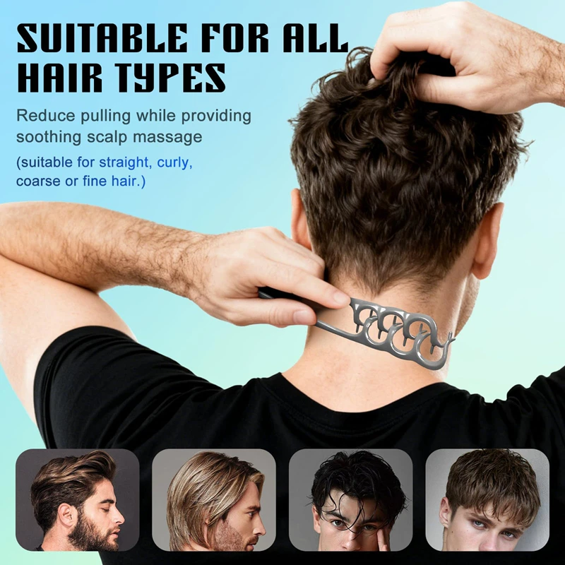 Pettine Volumizzante a Doppia Texture con Denti Larghi per Arricciare e Volumizzare le Radici dei Capelli, Accessorio per lo Styling Uomo e Donna - immagine 5