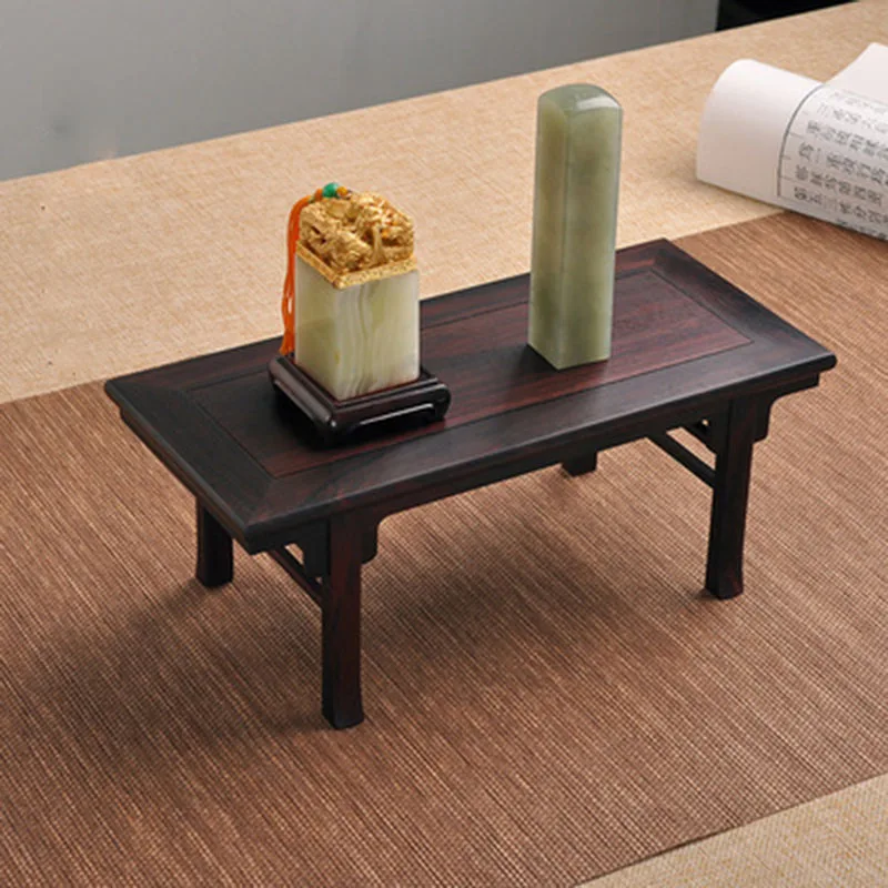 Mini Bonsai Flower Table Decoration Base, Solid Wood Bracket, Tea Pot, Antique Jade Ware, Rare Stone Seal, Base