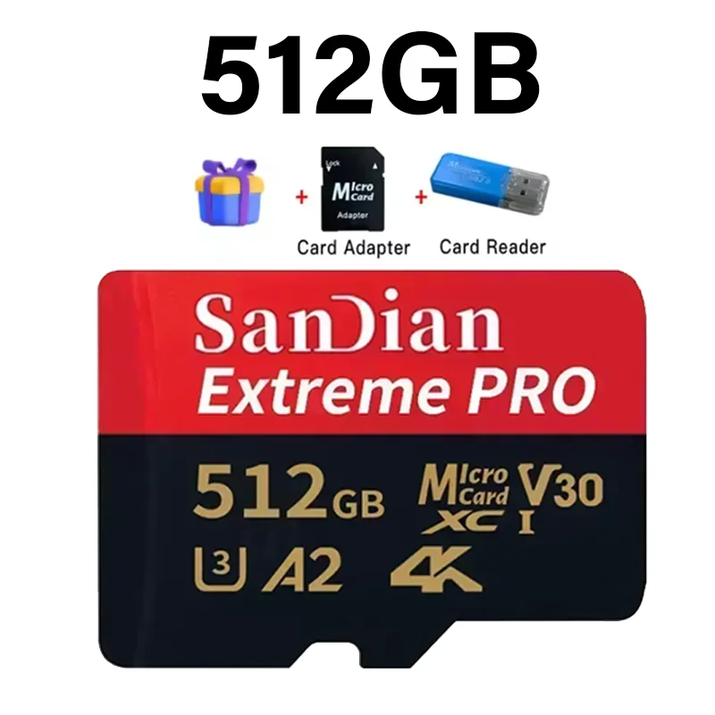 ตัวเลือกสินค้า การ์ดหน่วยความจำกันน้ำ ความจุ 512GB ความเร็วสูง Class 10 U3 V30