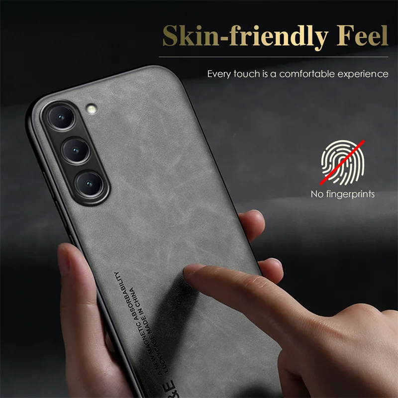 Premium Magnetic Sheepskin Leather Phone Case Cover