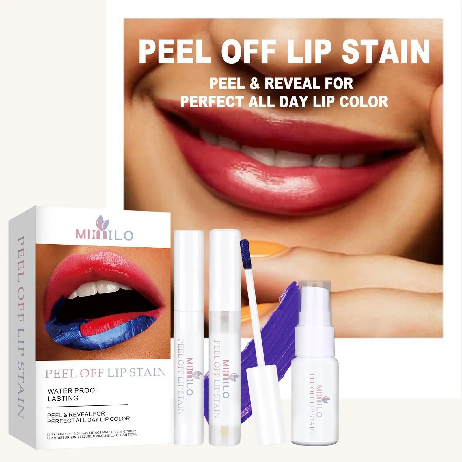 

Wonder Liquid Blading Peel Reveal Lip Color Kit Amazing Lip Tear Off Off Lasting Lip Lipstick Stain Peel Kit Liquid Gloss L R1L0