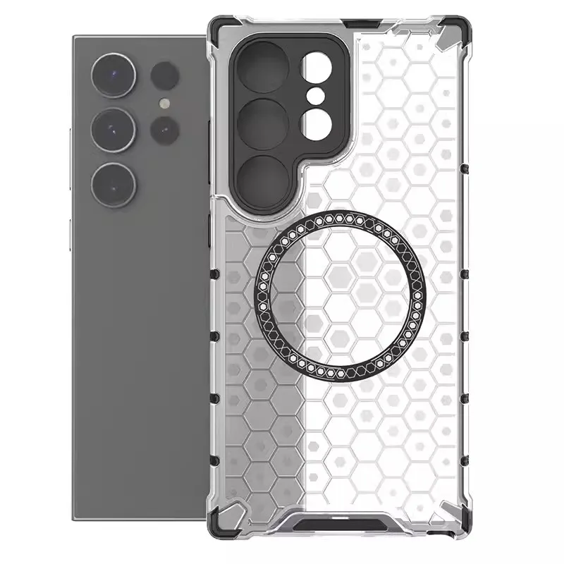 Magnetic Crystal Honeycomb Shockproof Soft Shell with Mag-safe and Air-cushion Protection