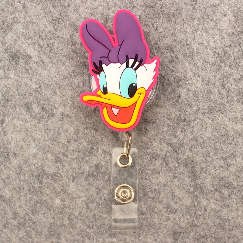 Retractable Badge Reel Badge Holder Retractable ID Tag Retractable ID Lanyard Cartoon Cute Stitch Blue Mouse Retractable Badge Reel For Nurse Doctor Card Holder Office Hospital Name Card Supplies