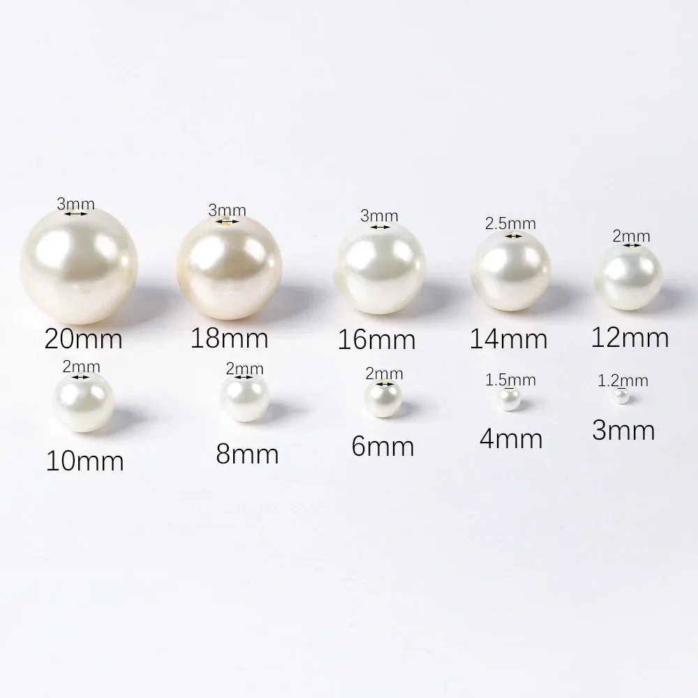 3-20mm ABS 아크릴 비즈 모조 진주 스페이서 루즈 비즈, 쥬얼리 팔찌 목걸이 DIY 공예 바느질용