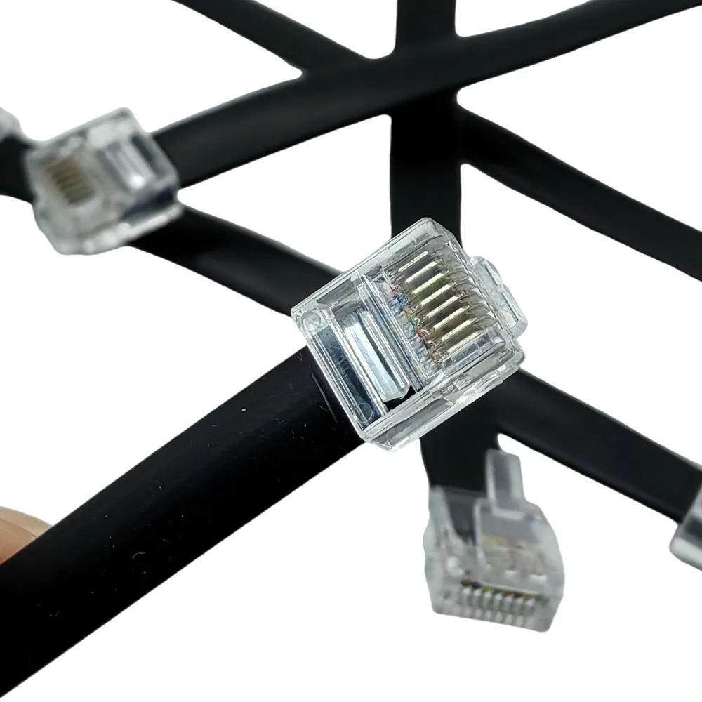 10 см, 20 см, 30 см, 60 см, 1 м, 1,5 mCable 8P8C, плоский сетевой UTP Ethernet-кабель RJ45, соединительный LAN-кабель, черный/серый цвет