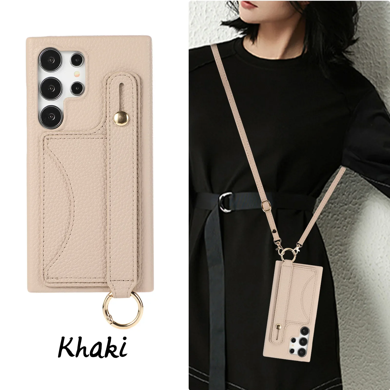 Wrist Strap Crossbody Phone Case with Card Holder