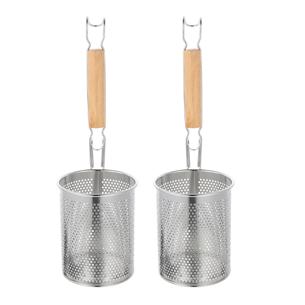 

2Pcs Cooking Strainer Cooking Colander Stainless Steel Food Strainer Food Boiling Colander