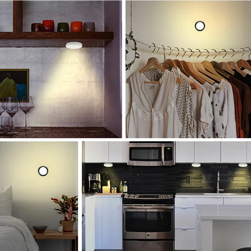 LED Wall Lamp Wireless Remote Control Night Light Bedside Timing Lamp Round Cabinet Adjustable Brightness Corridor Lighting led light led wall lamp wall light