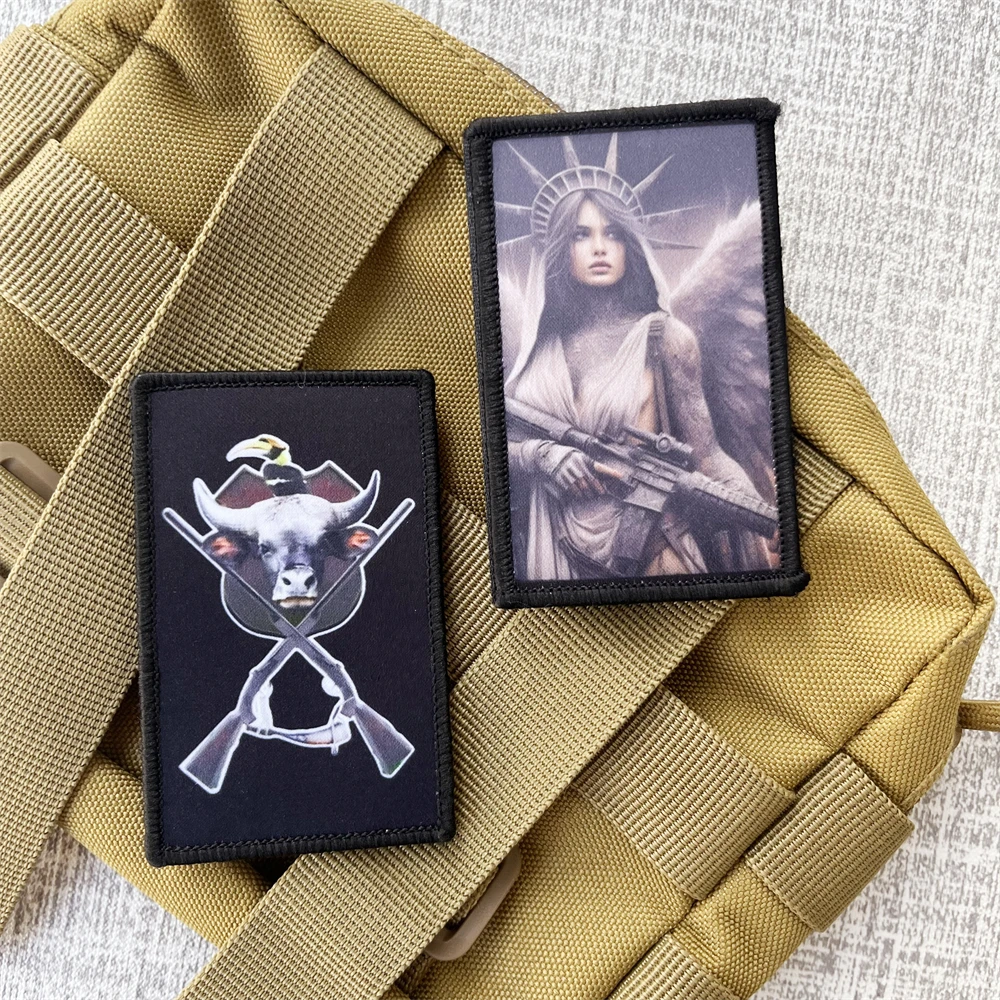 Black Guns Matter Tactical Morale Patch - Anime Skeleton with Liberty and 2A Angel Graphics
