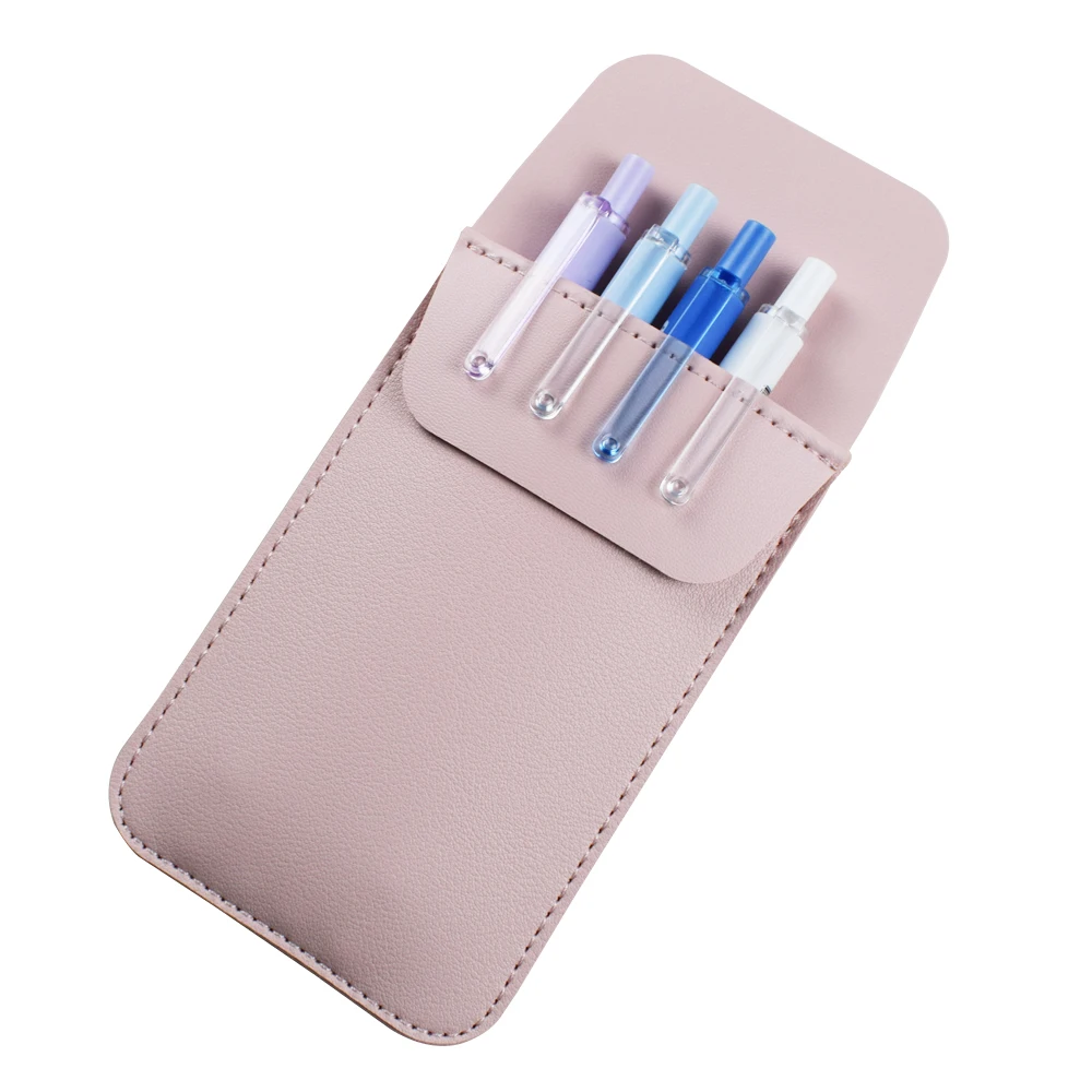 

Portable Pocket Pen Holder Organizer Pencilcase Soft Imitation Leather Pencil Case Stationery Office School Supplies