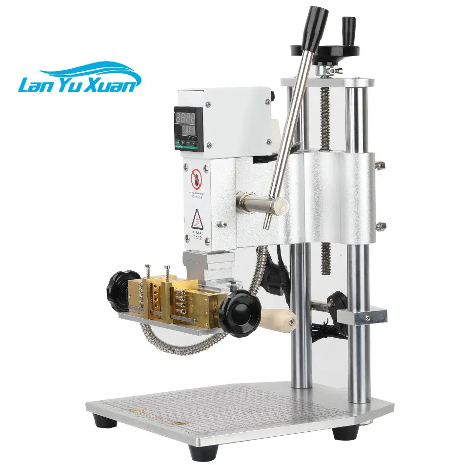 

IR hot foil stamp machinery heat press printing logo emboss text number plate manual infrared hot stamping machine