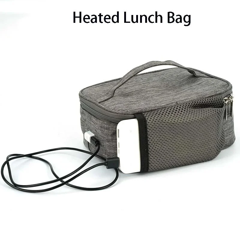 

USB Heating Lunch Box Insulation Bag Outdoor Picnic Office Waterproof Oxford Electric Heated Portable Food Storage Lunch Bag