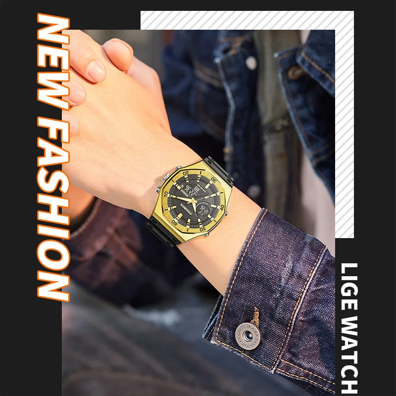 FOXBOX Top Brand Luxury Men Watch Quartz Digital Watch Sports Watch Men Waterproof Wristwatch Watches for Men Relogio Masculino