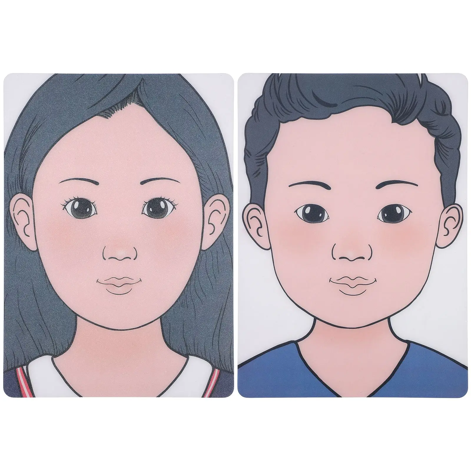Makeup Practice Board Plastic Practice Face Training Makeup Template Painting Board Eyelid Practice 2Pcs
