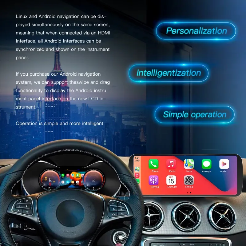 SX【Grado Profesional】Panel de Instrumentos Digital Virtual NTG4.5 NTG5.0 para -Benz GLA, para -Benz CLA, para 1