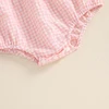 Toddler Baby Girl Clothes Summer Smocked Romper Bow Embroidery Bubble Short Sleeve Cute Bodysuit Outfits 6