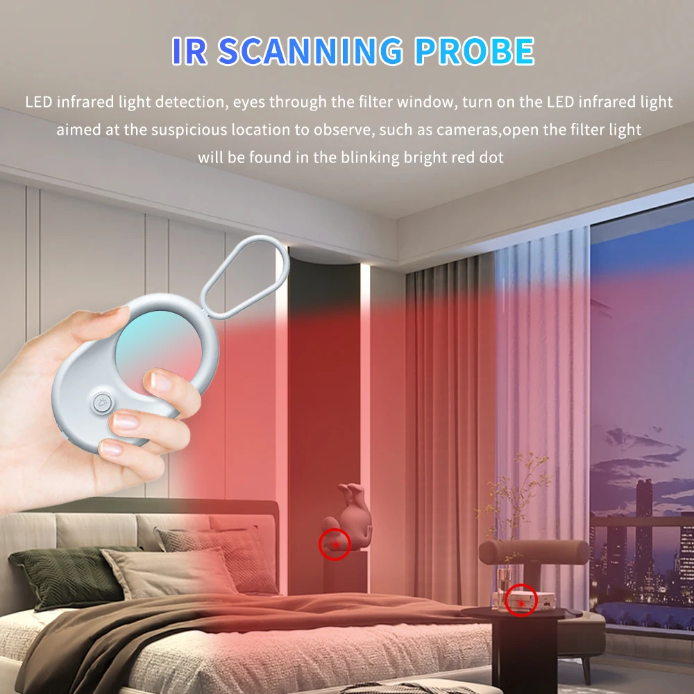 Camera Detector for Hidden Camera Portable Hidden Lens Detect Finder for Hotel Anti-Peeping Security Protection Candid Detector
