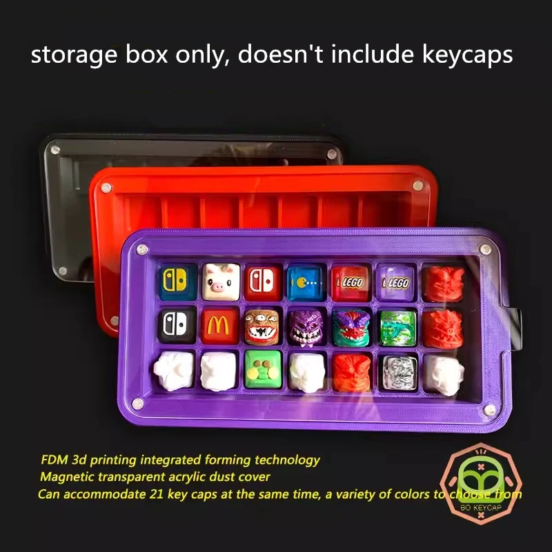 磁気吸引付き防塵収納ボックス,3D印刷キーキャップ,キーディスプレイ,1