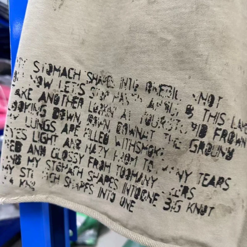 Y2K Grunge Sweat Shorts Men Vintage Washed Graphic Print Loose Fit Streetwear Casual Shorts 6
