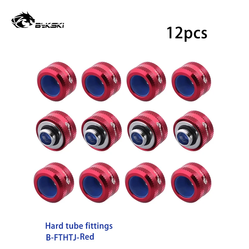 Bykski Od14 Mm12 mm 16 mm Encaixes de Tubos Duros Compressão de Mão de Tubo Petg Adaptador Preto Vermelho Branco Ouro Azul g1 B-fthtj-l16 12 Peças - Imagem 5