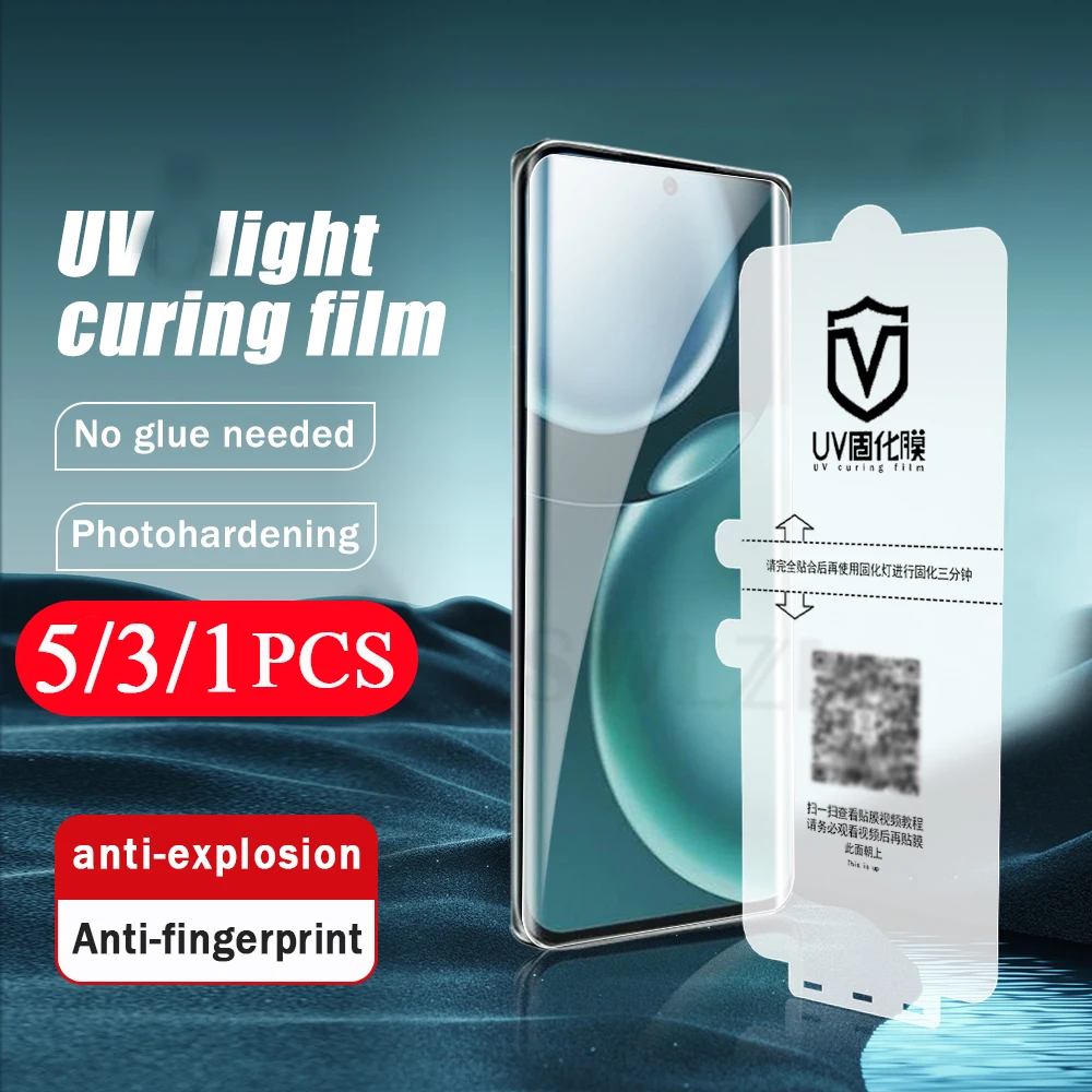 5/3/1 Pz Copertura Completa Per Honor Magic 3 4 Pro Plus 5 Ultimate Uv Light Curing Film X40 V40 Lite Protezione Dello Schermo Del Telefono Non Vetro
