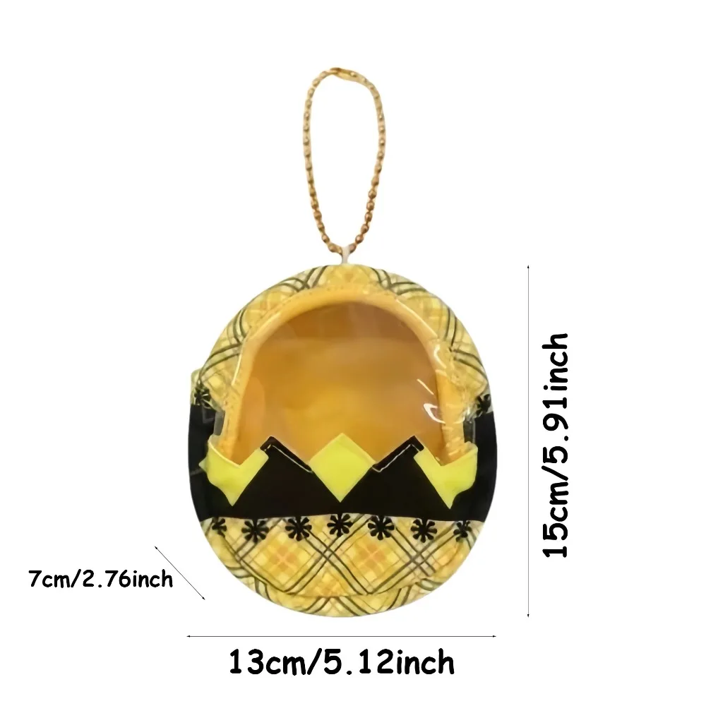 Cute Small Easter Egg Doll Bag Egg-Shaped Transparent Bag Pendant Multipurpose Plaid Pattern Badge Holder