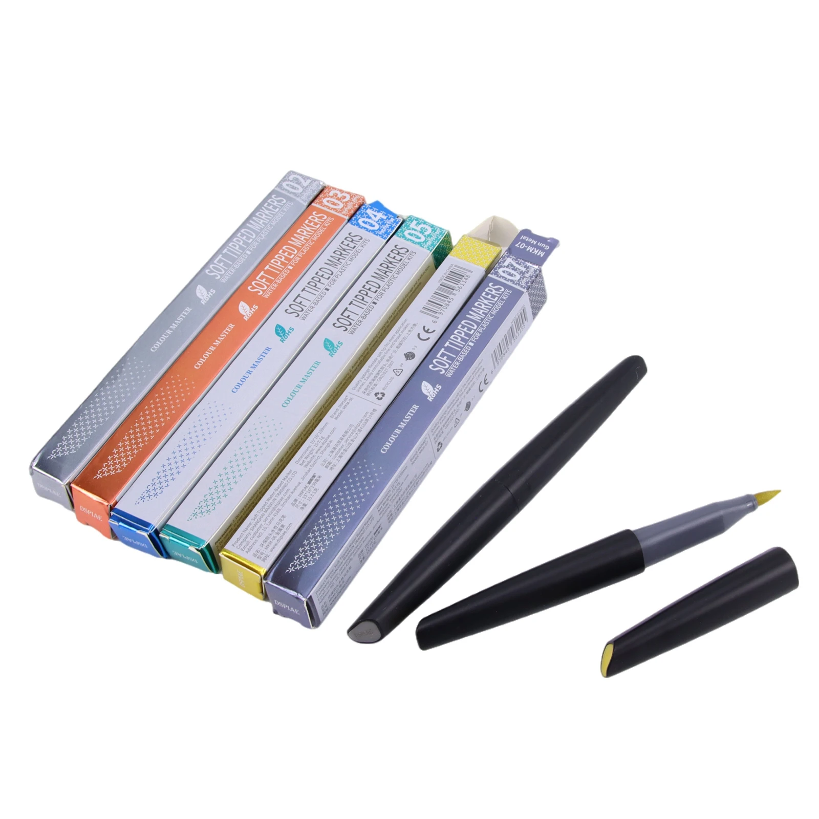 Model Tools Accent Pen Tool Acrylic Marker 11Pcs/set DSPIAE Soft Tipped Markers 11 Colors Brush Pen Set Paint Tool Sets Red Blue Green Yellow Black Yellow Gray Gold