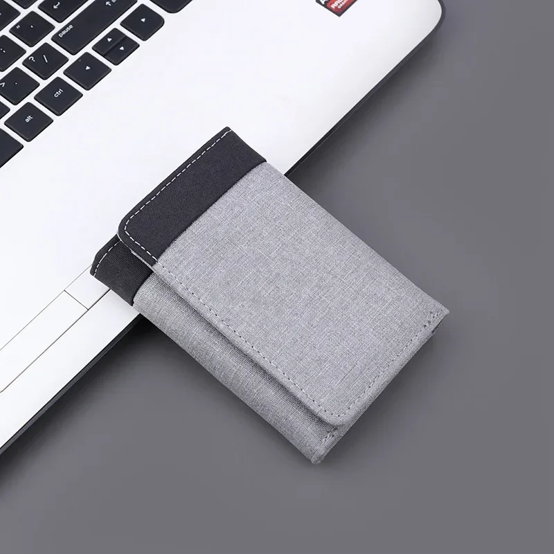 

New Fashion Trend, Versatile, Solid Color, Personality Canvas Wallet, Short Trifold Men's Wallet, Denim Small Wallet