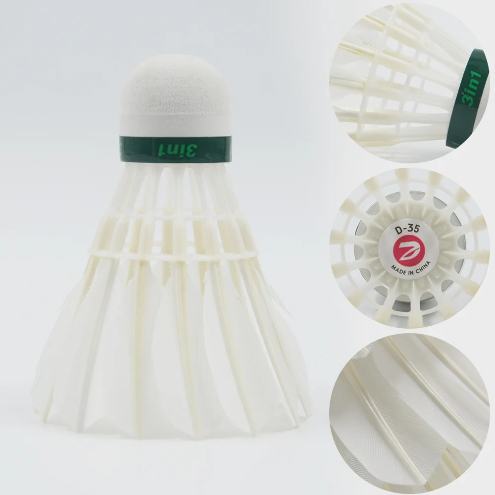 12Pcs Dmantis D35 3in1 Durable Hybird Feather Shuttlecocks Birdies Badminton Balls Shuttlecock Indoor Outdoor Game Sports badminton shuttlecock badminton ball feather shuttlecock