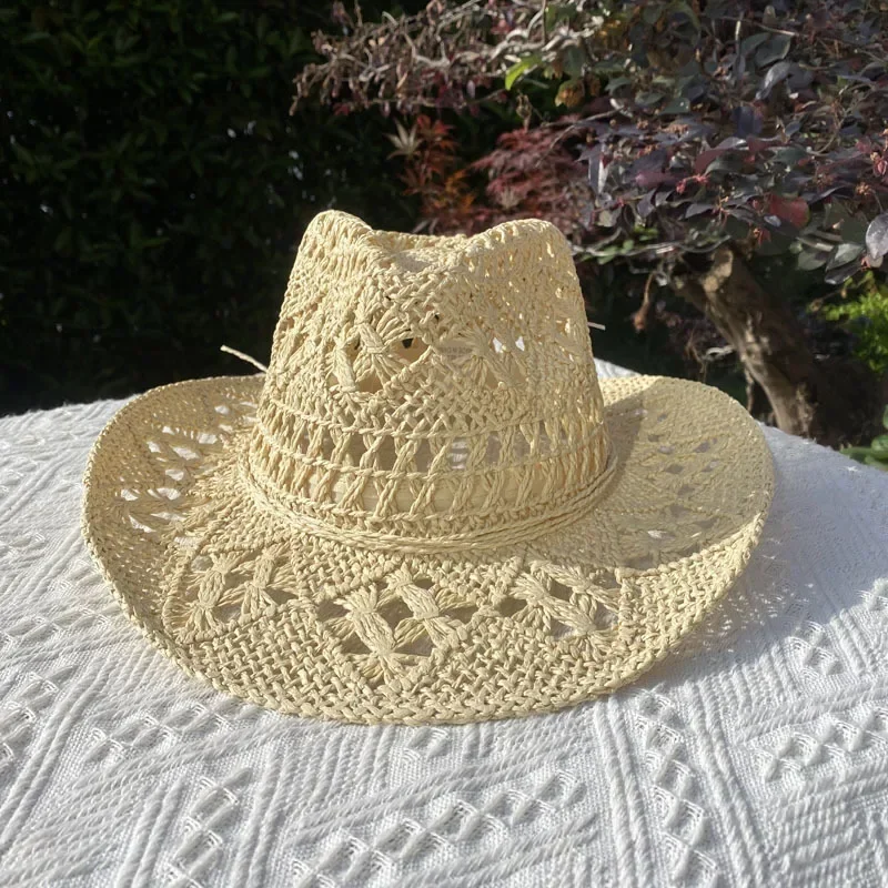6464 Western Straw Cowboy Hat For Men And Women Beach Sun Jazz Cap Amazon.com: Men main image 2