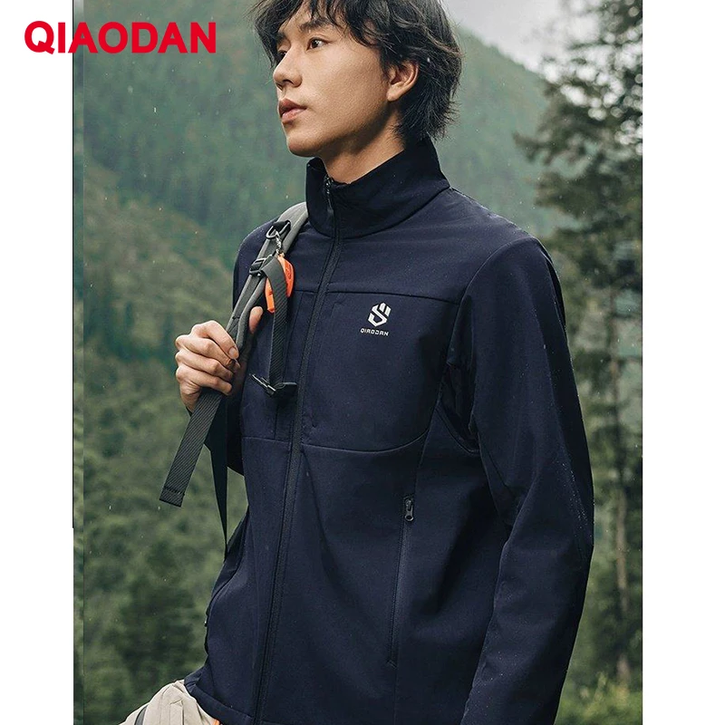QIAODAN 하이킹 재킷 남성 2026 Shanshen 방수 트렌치 코트 양털 안감 야외 윈드 브레이커 스포츠웨어 QXFFD3244028R