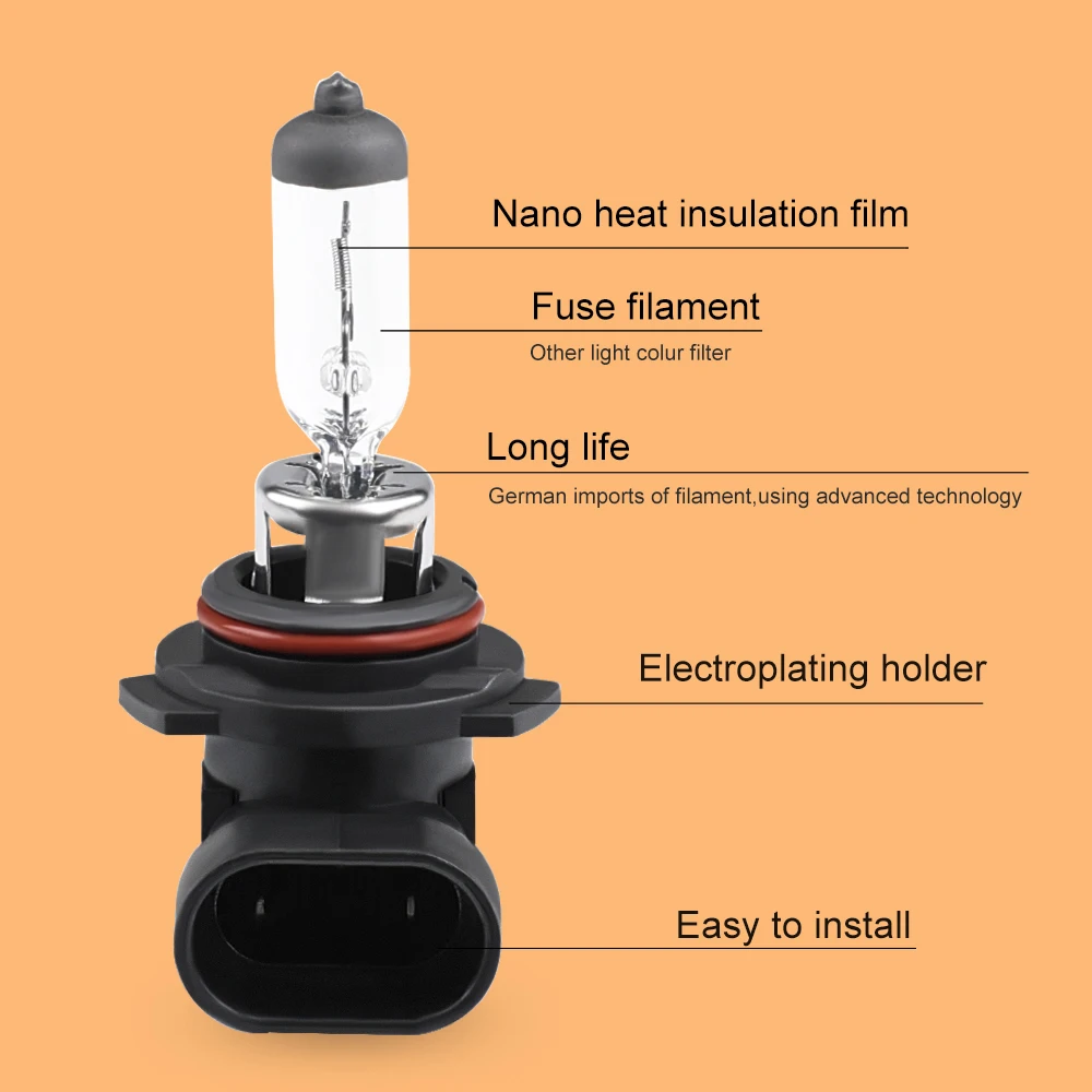 2pcs 9006 HB4 55W 할로겐 램프 12V 4300K ??자동차 안개등 흰색 9006 할로겐 헤드 라이트 전구 55W 자동차 헤드 전구