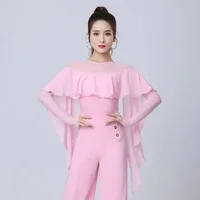 Haut de danse latine Sexy pour femmes, robes de soirée pour salle de bal, vêtements justaucorps, valse, Samba, Tango, chemisier, Costumes d'entraînement 3