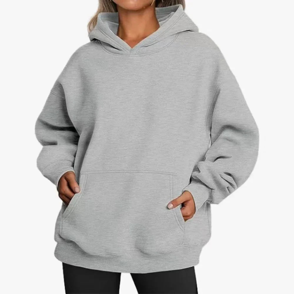 Hip Hop Solid Color Hoody for Female Autumn Fashion Clothing Casual Fleece Pocket Hoodies Multicolor Unisex Women Streetwear 4