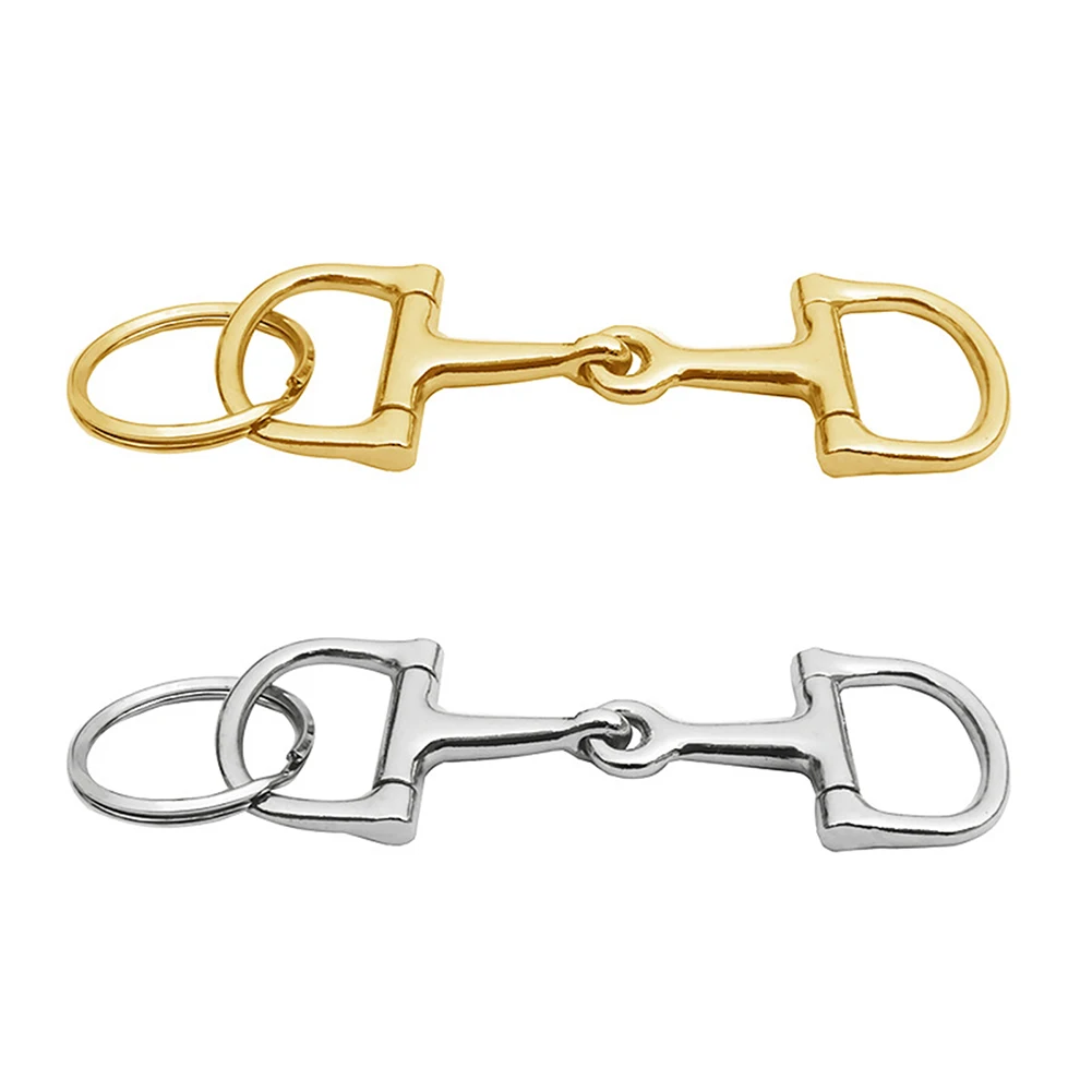 

Horse Bit Key Chain Zine Alloy D‑Shaped Snaffle Keychain Durable Silver Horse Snaffle Bits Key Ring Gift For Men Women