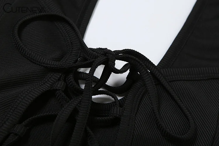 Halter Solid Playsuits Women Hipster Simple Drawstring Backless Bandage Skinny Overalls Female Classic Basic Sporty Wear