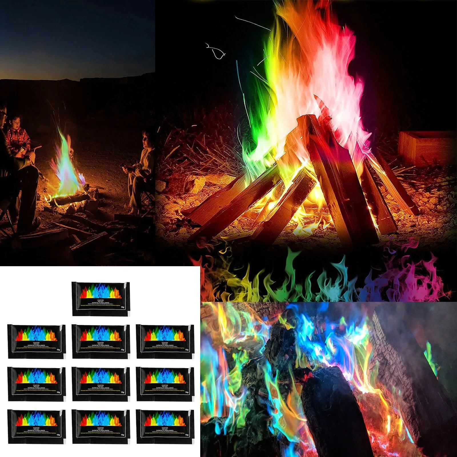 Colorful Flame Changing Powder Create Colorful For Fire Outdoor Fireplace Festival Supplies Folding Carpet