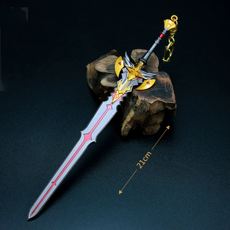 Genshin Impact Sword Keychain Alloy Weapons Skyward Blade Metal Key Rings Collections Katana Samurai Game Peripherals Gifts Toy 2