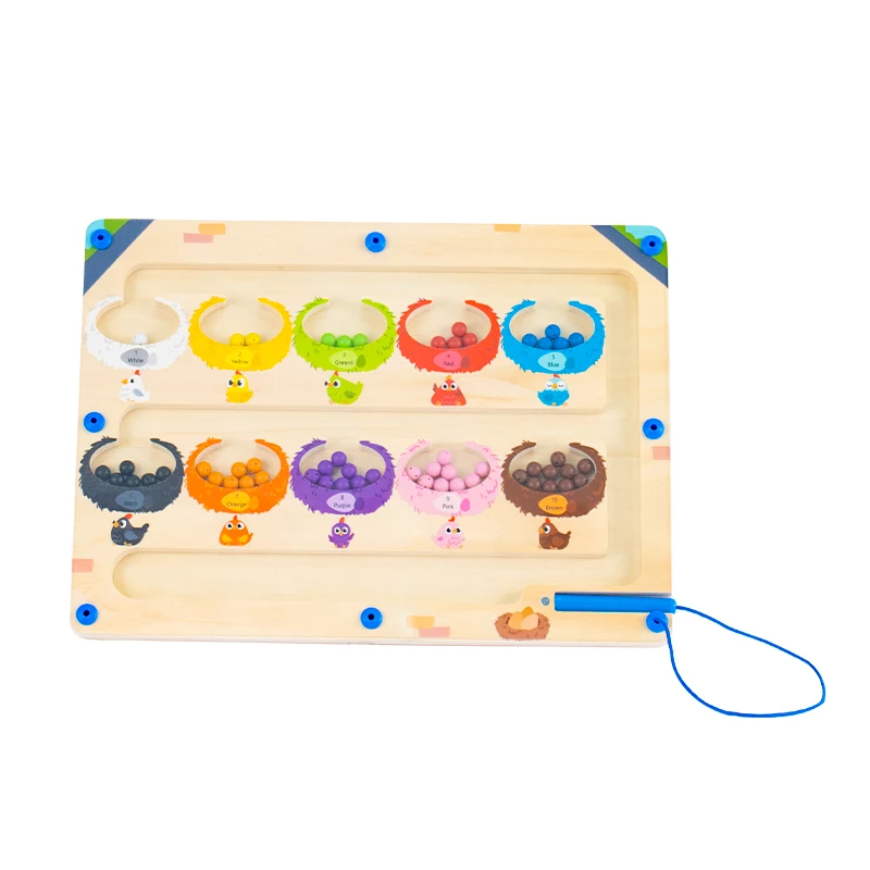 

Игрушки Монтессори, лабиринт с бусинами, магнитная игра с подбором цветов и цифр, деревянная доска, Обучающие ресурсы, подсчет мероприятий