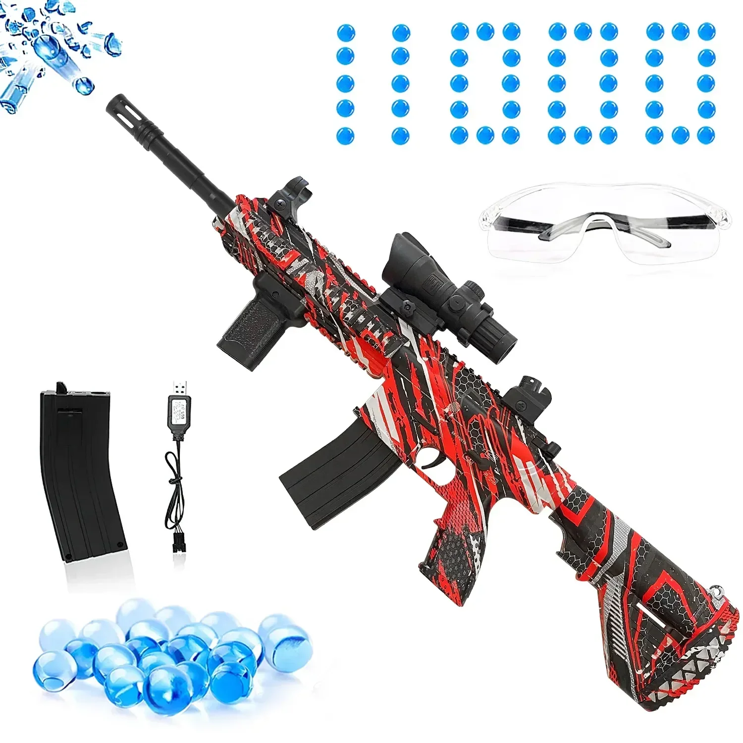 

Electric Gun Toy Gun M416 Eco-FriendlyBall gun Automatic With 10000 Drop Goggles Outdoor Game for Children Adult Toy