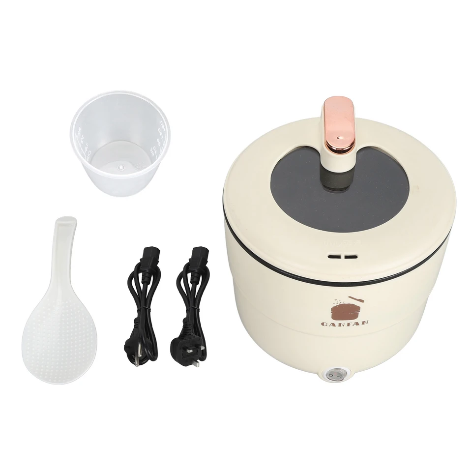 Electric Rice Cooker 1.8L Double Layers Anti Scald Anti Stick Electric Cooking Pot for Noodles Soup Stewing Steaming
