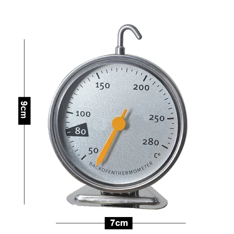 Stainless Steel Oven Thermometer New Large Dial Baking BBQ Cooking Meat Food Temperature Measurement Hang Stand Kitchen Supplies 6