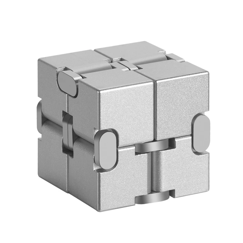 Infinity Cube Aluminum Alloy Sturdy Heavy Finger Flip Metal Fidget Toys Adults And Kids Anxiety Stress Relief ADHD ADD Gadgets