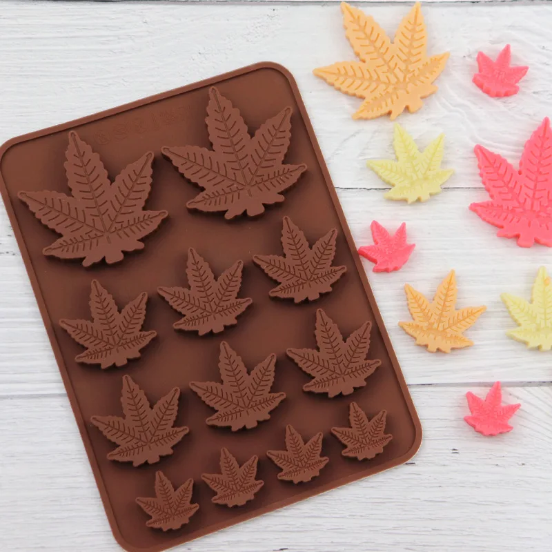 Kit Com 4 Formas De Folha De Bordo Em Silicone - Para Chocolate, Biscoitos E Resina - Reutilizável