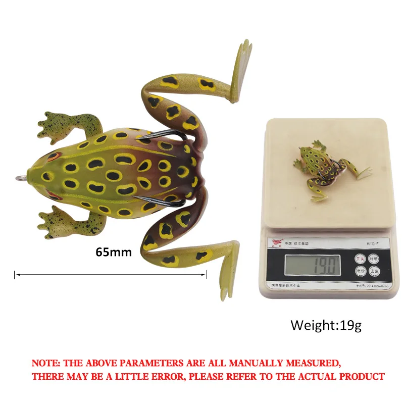 1 Pcs 6.5cm/19g Bionic Long Legged Frog Simulated Toad Frog Catfish Black Bait Double Hook Floating Carnivorous Bait