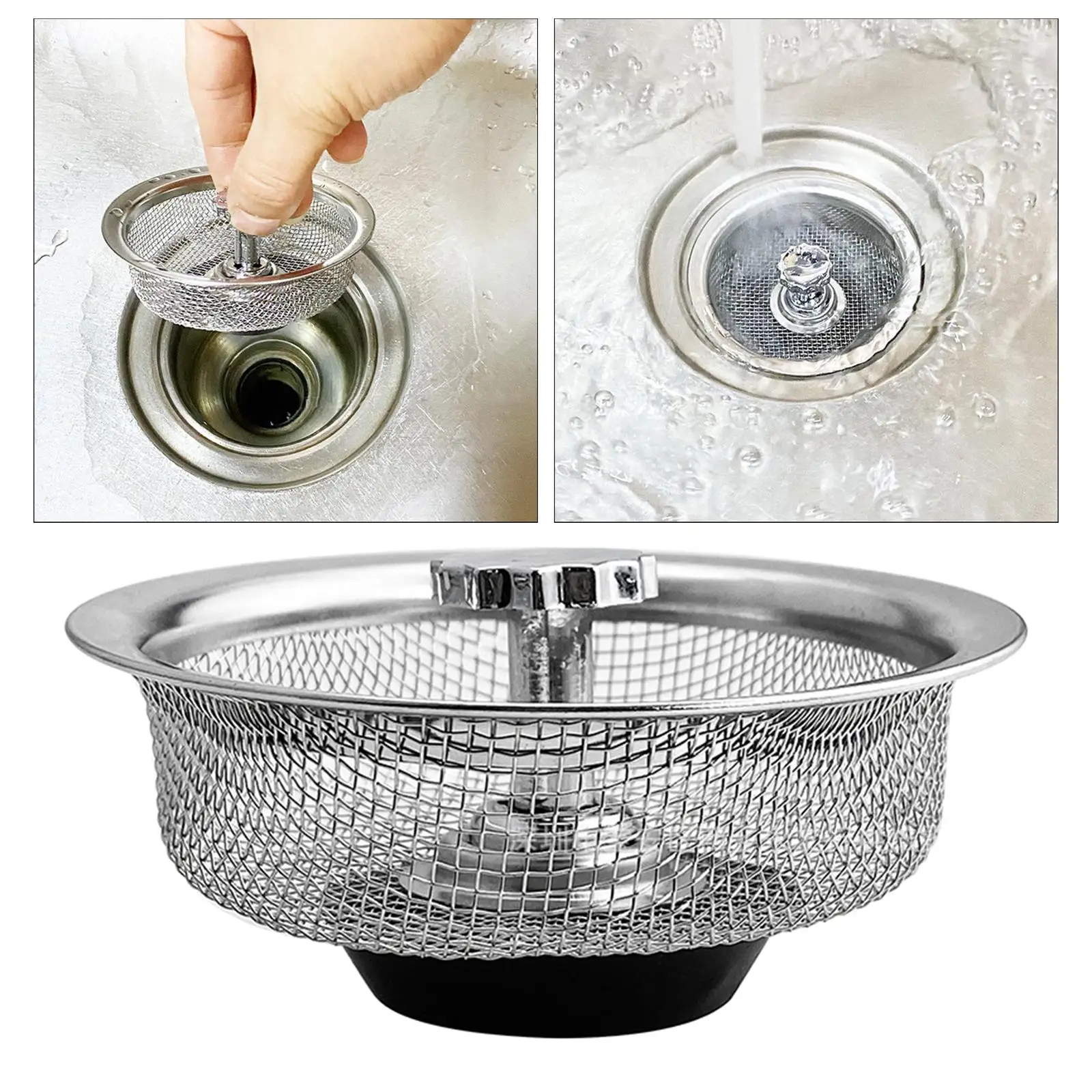 

Kitchen Sink Strainer with Plastic Knob Water Filter Plug Premium Sink Basket