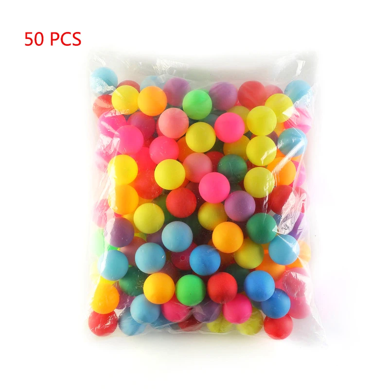 

50 Pcs /Pack Colorful Ping Pong Balls 40MM Entertainment Table Tennis Balls for Game Frosted Mixed Colors