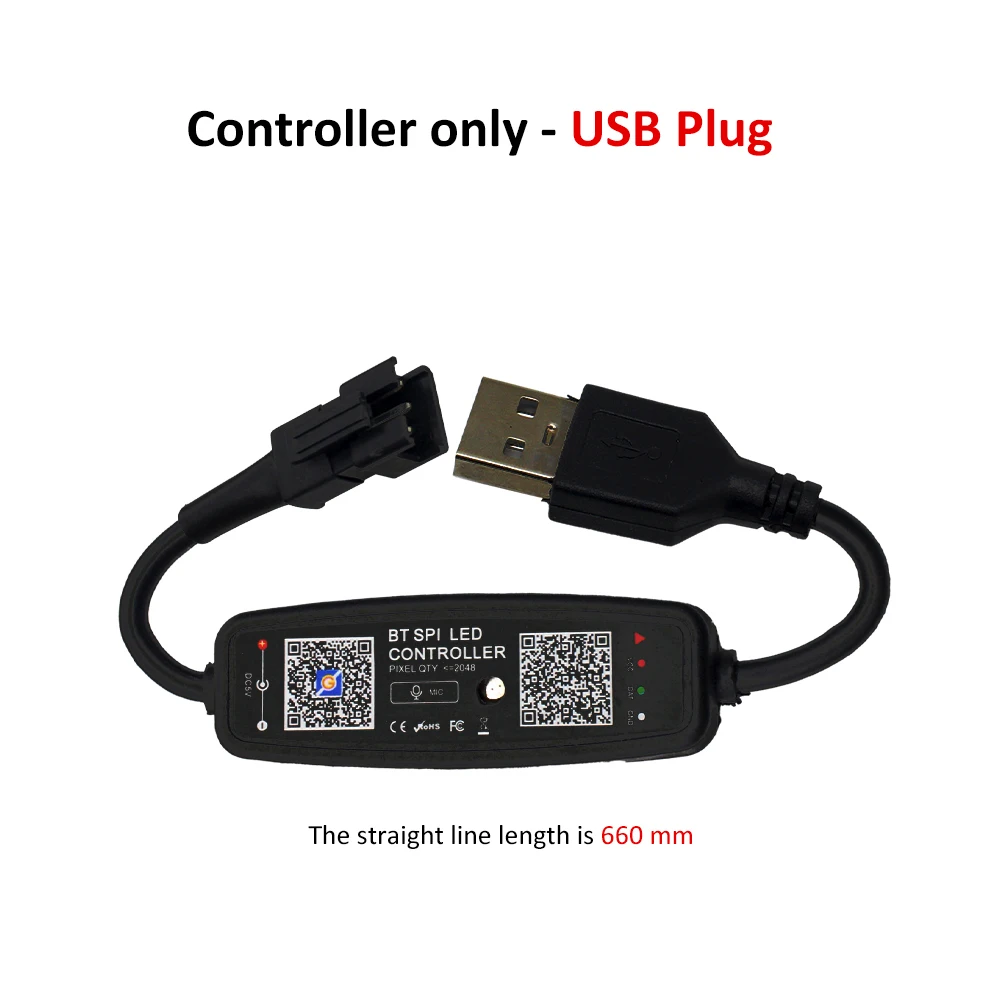 ตัวเลือกสินค้า คอนโทรลเลอร์ LED สี RGB บลูทูธ ควบคุมได้ทั้ง USB และ SPI