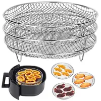 Support de friteuse à Air empilable Durable, plateau de friteuse à Air antiadhésif en acier inoxydable, panier de gril, Gadgets de cuisine 1